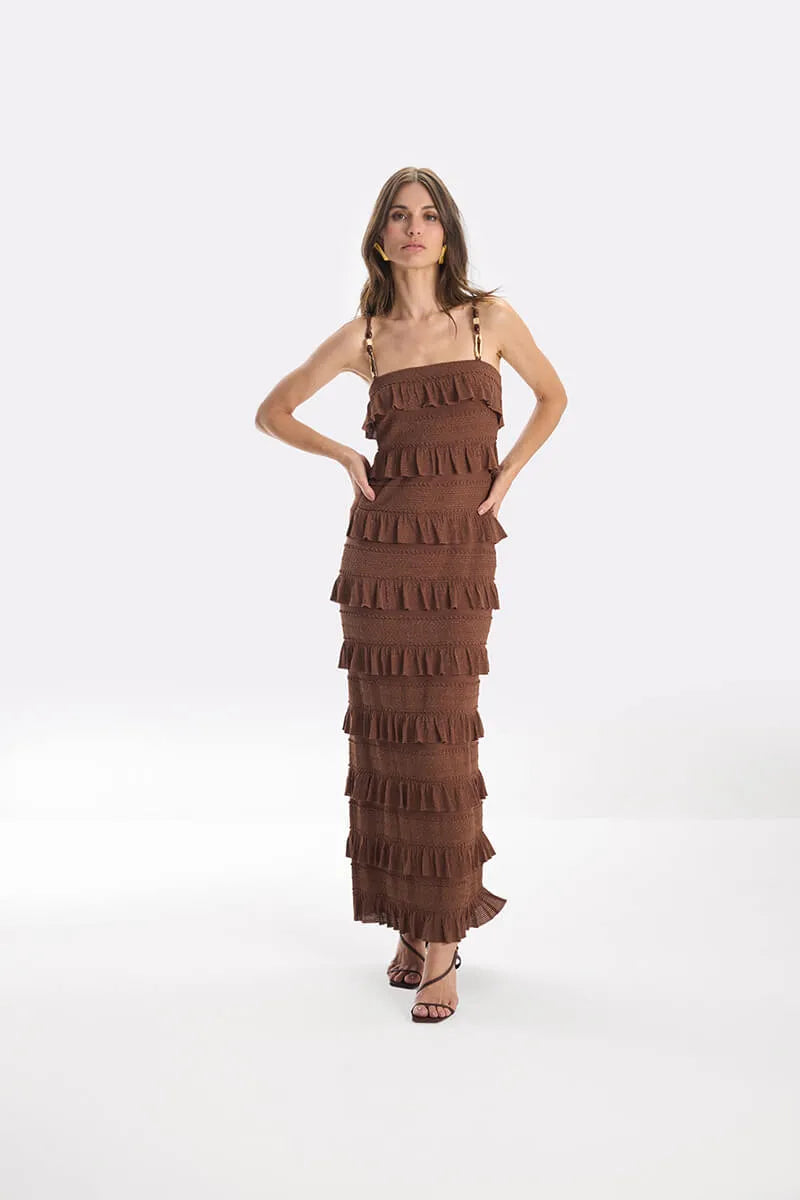 SKU Layers Brown Dress