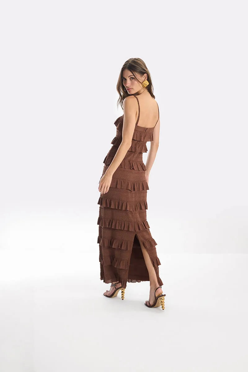 SKU Layers Brown Dress