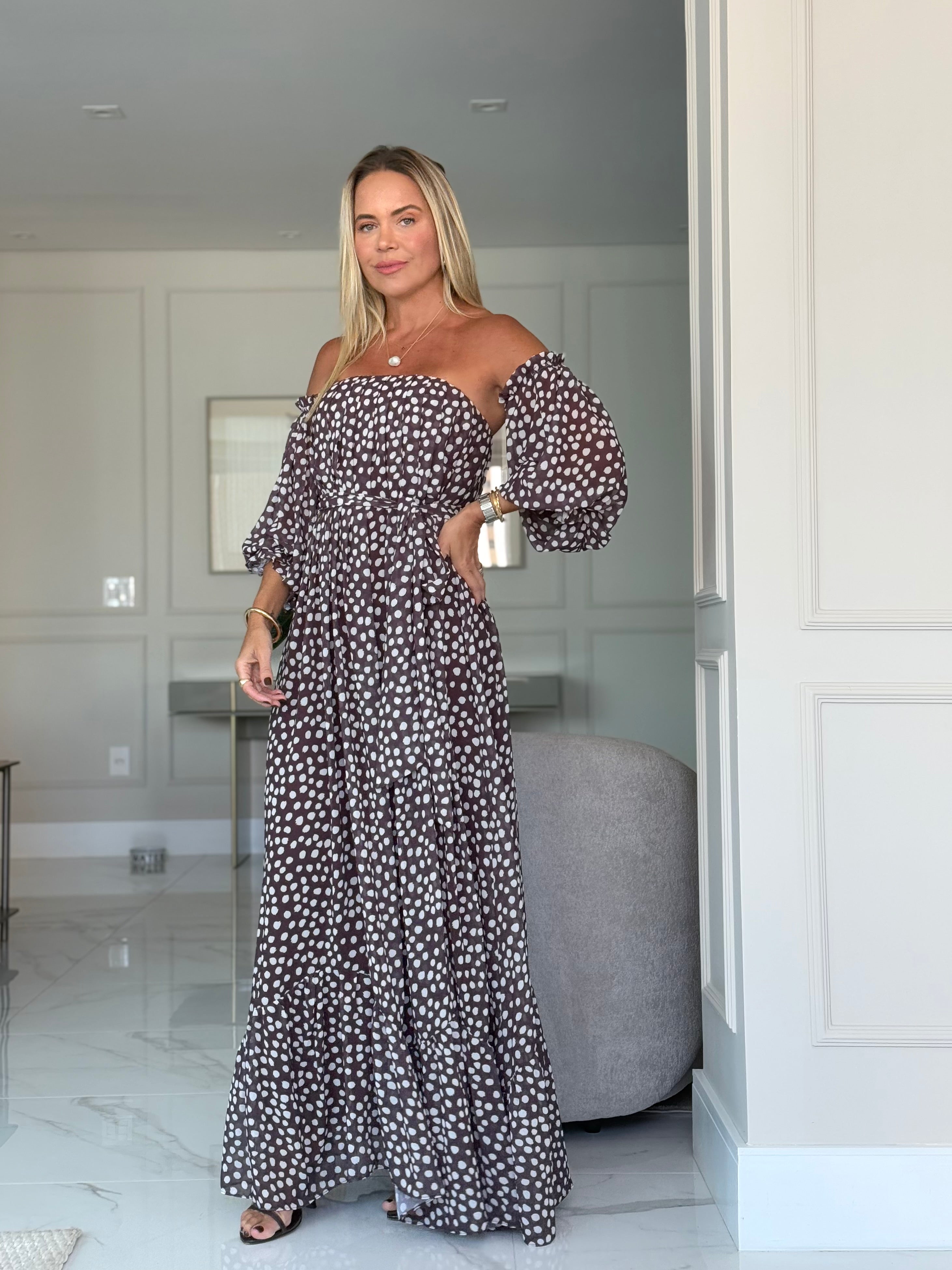 KLL Boho Vibe Polka-Dots Dress