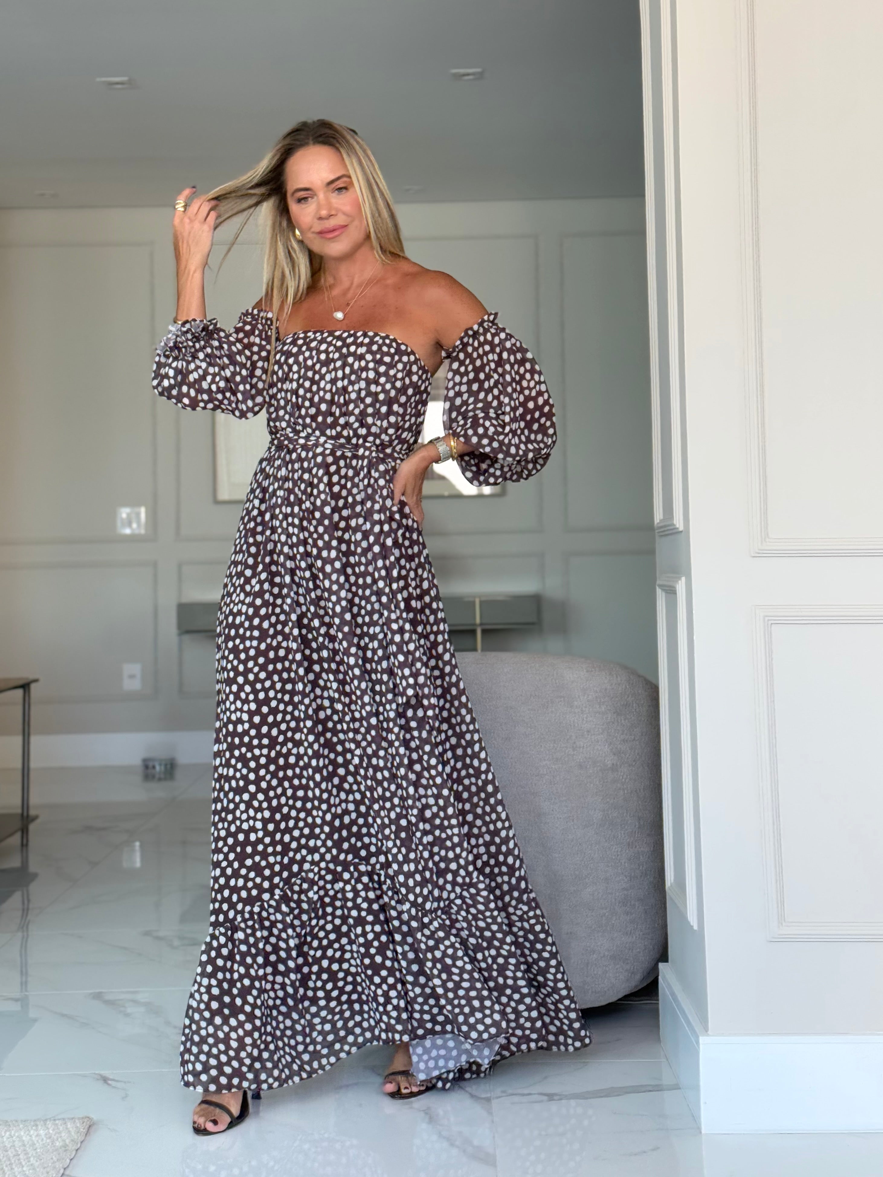 KLL Boho Vibe Polka-Dots Dress