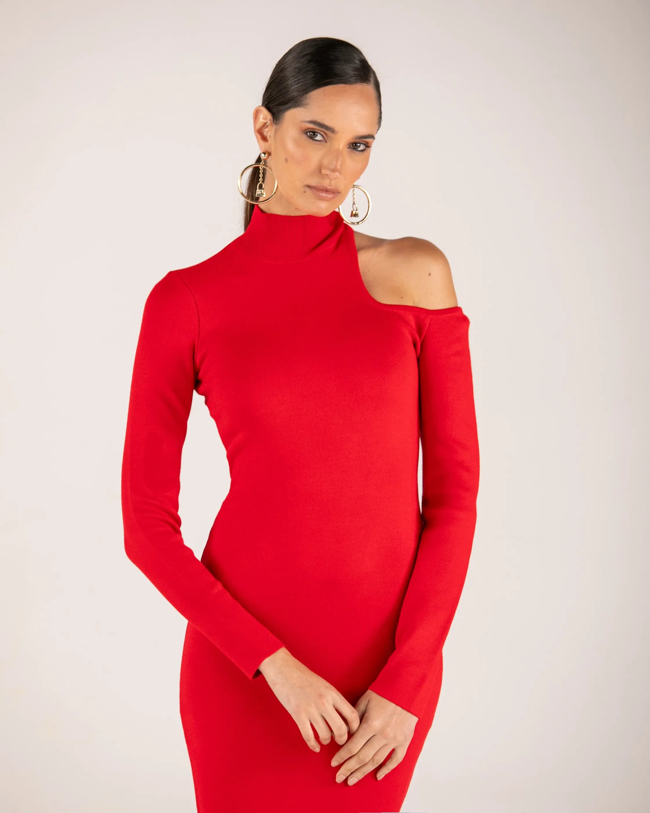 ANF KNITTING RED DRESS