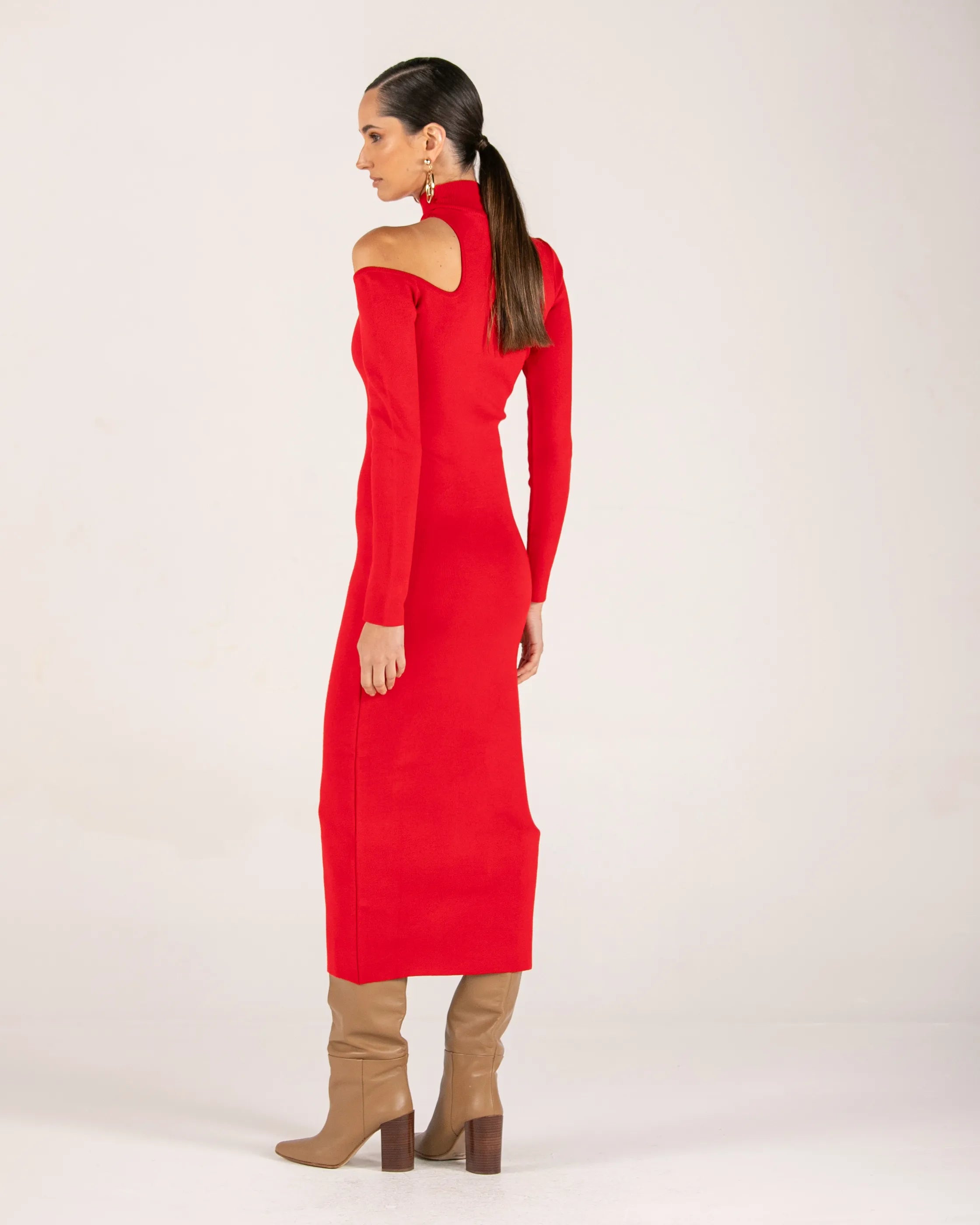 ANF KNITTING RED DRESS