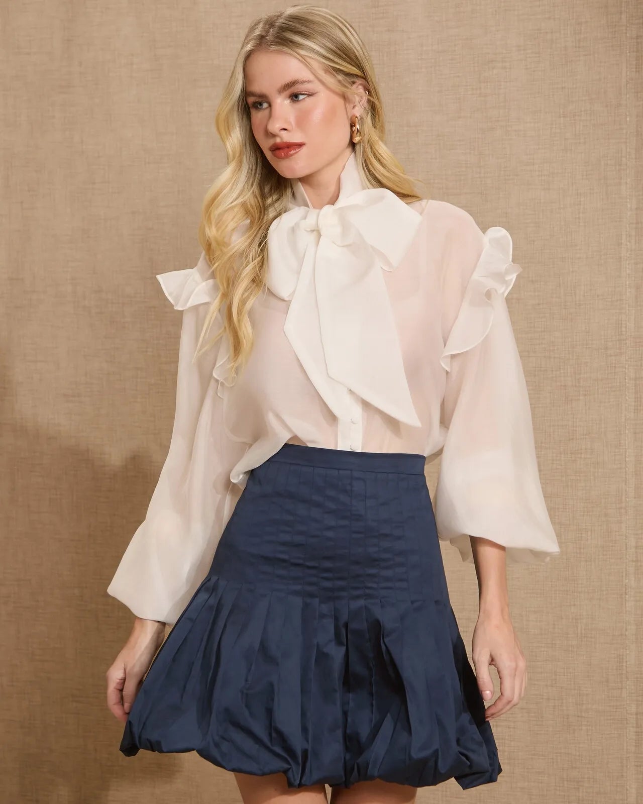 ANF Organza Bow Blouse