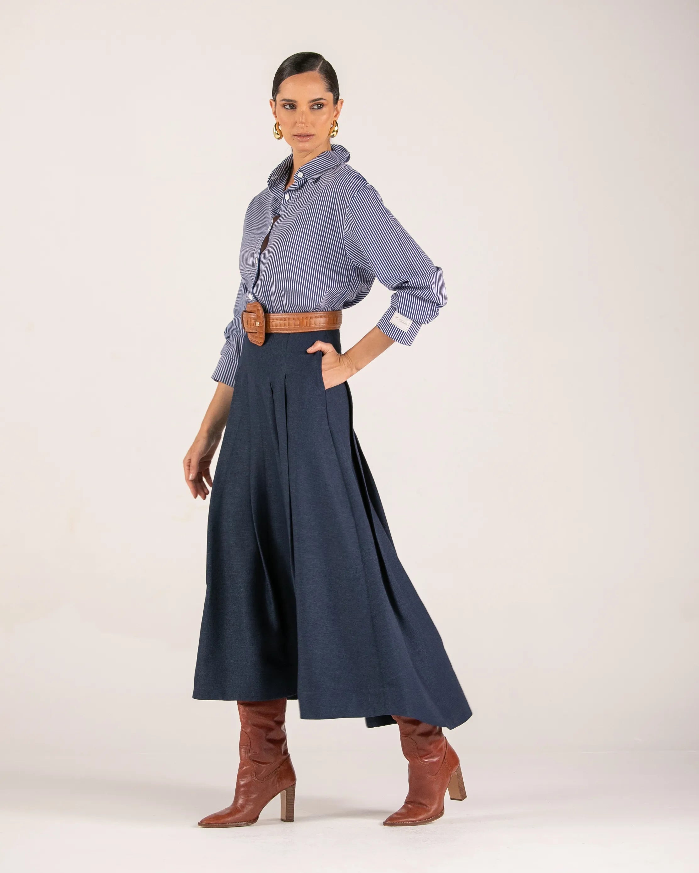 ANF Blue Maxi Midi Skirt