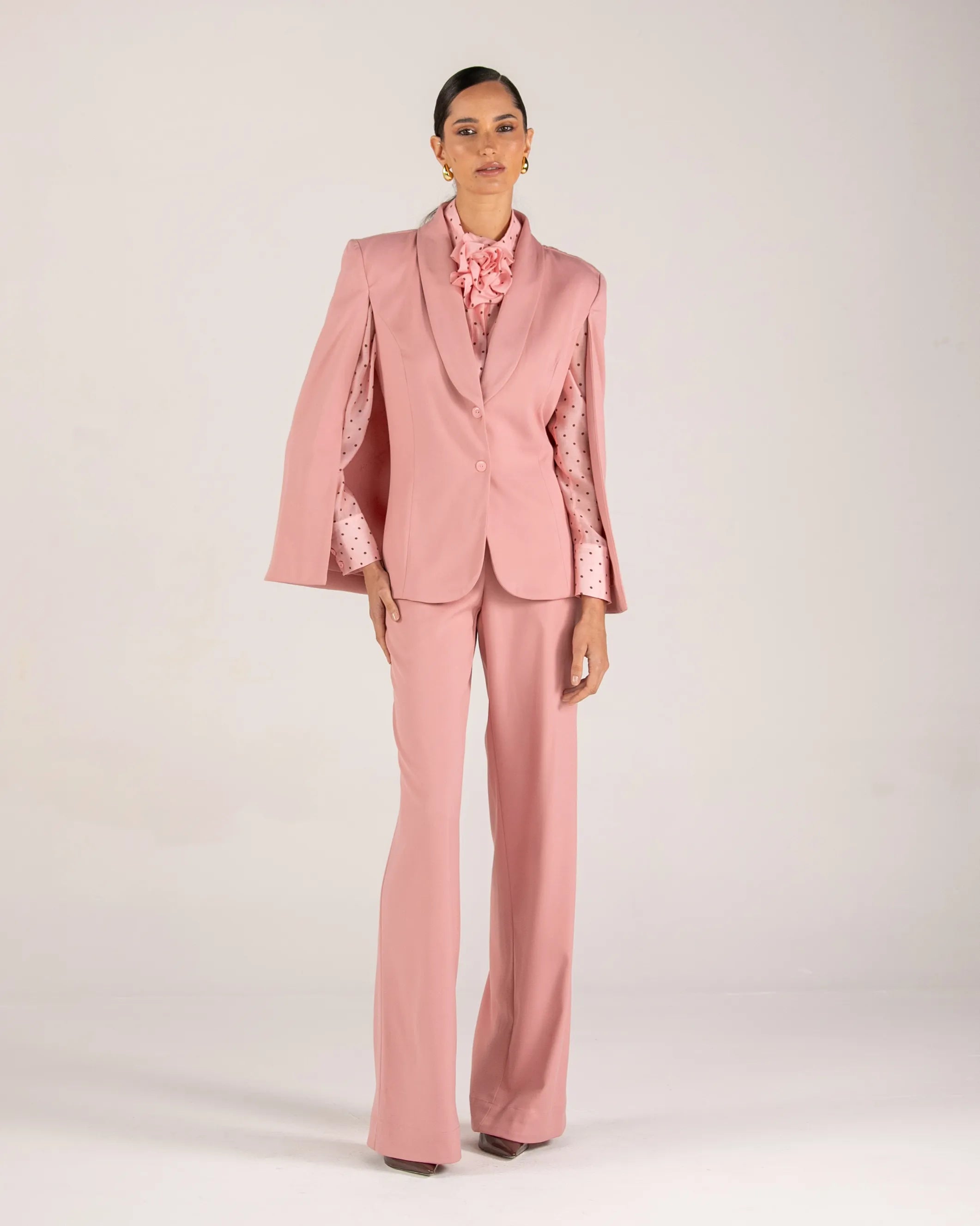 ANF Pink Blazer Cape and Pants Set