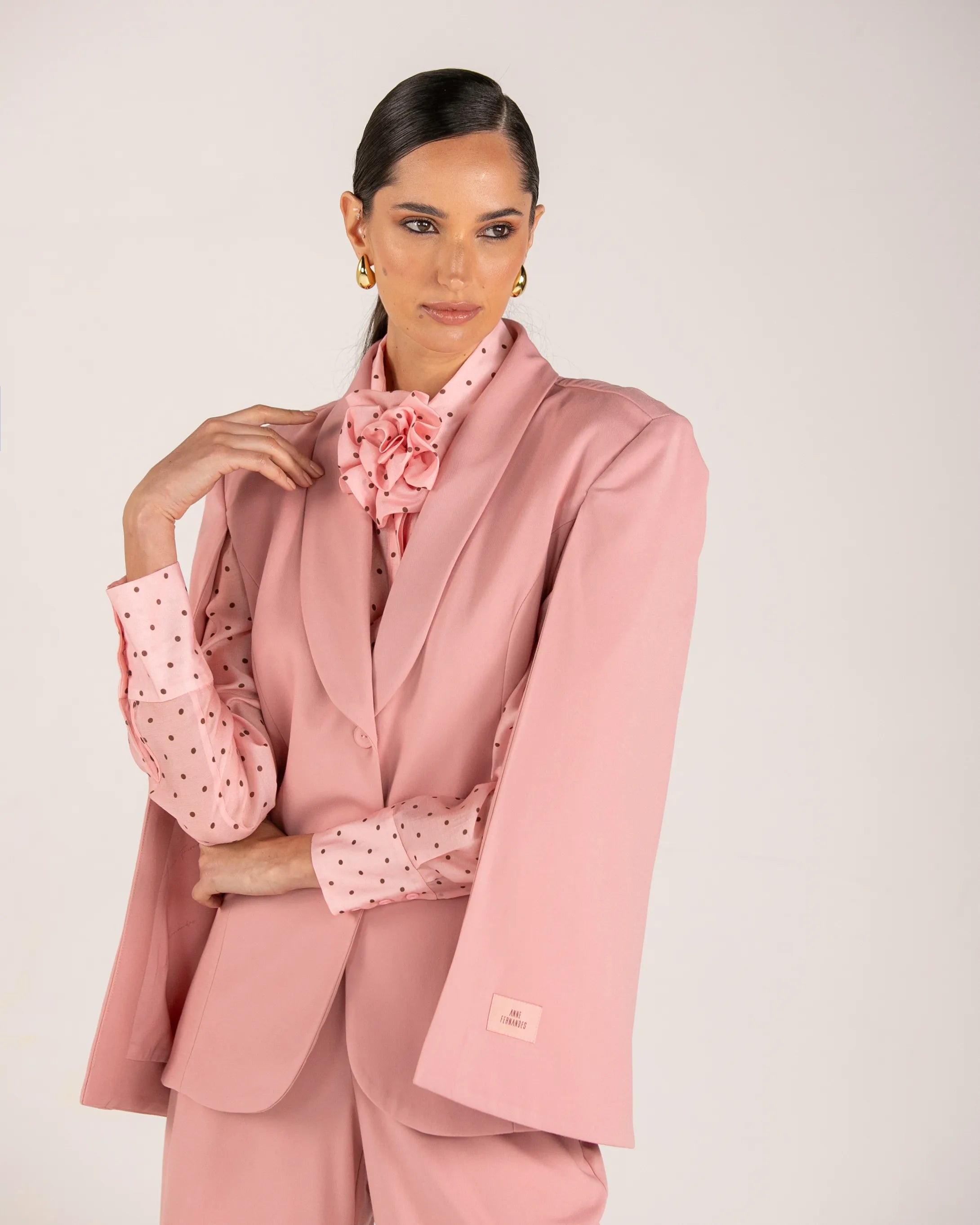 ANF Pink Blazer Cape and Pants Set