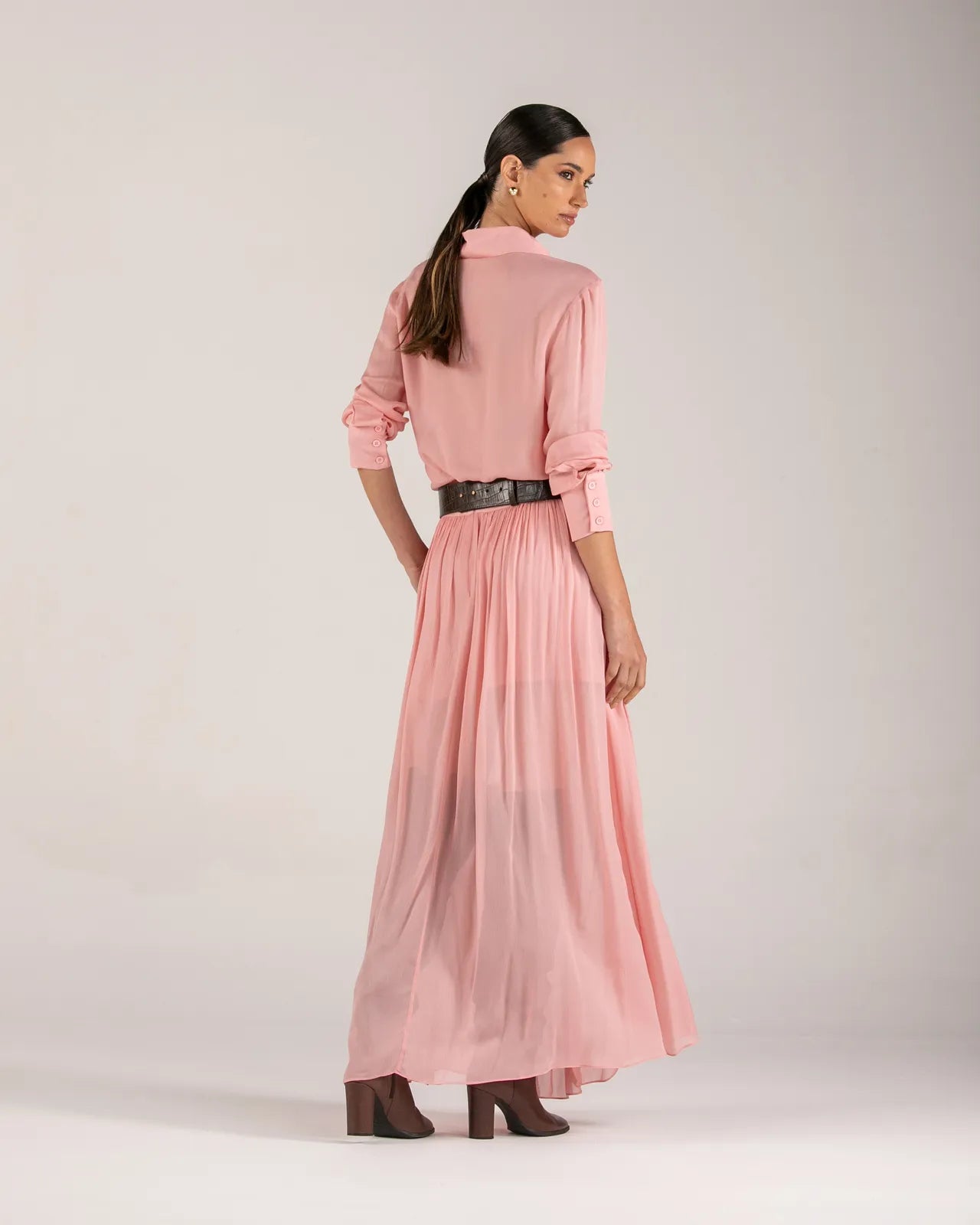 ANF Pink Shirt and Long Skirt Set