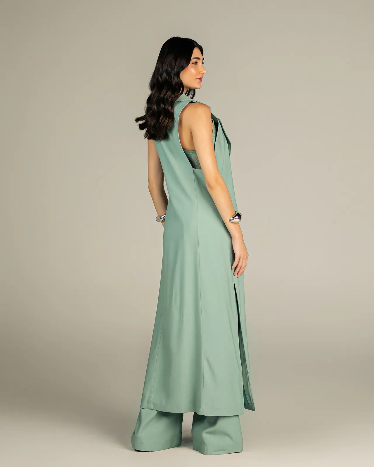 ANF Green Maxi Vest Set