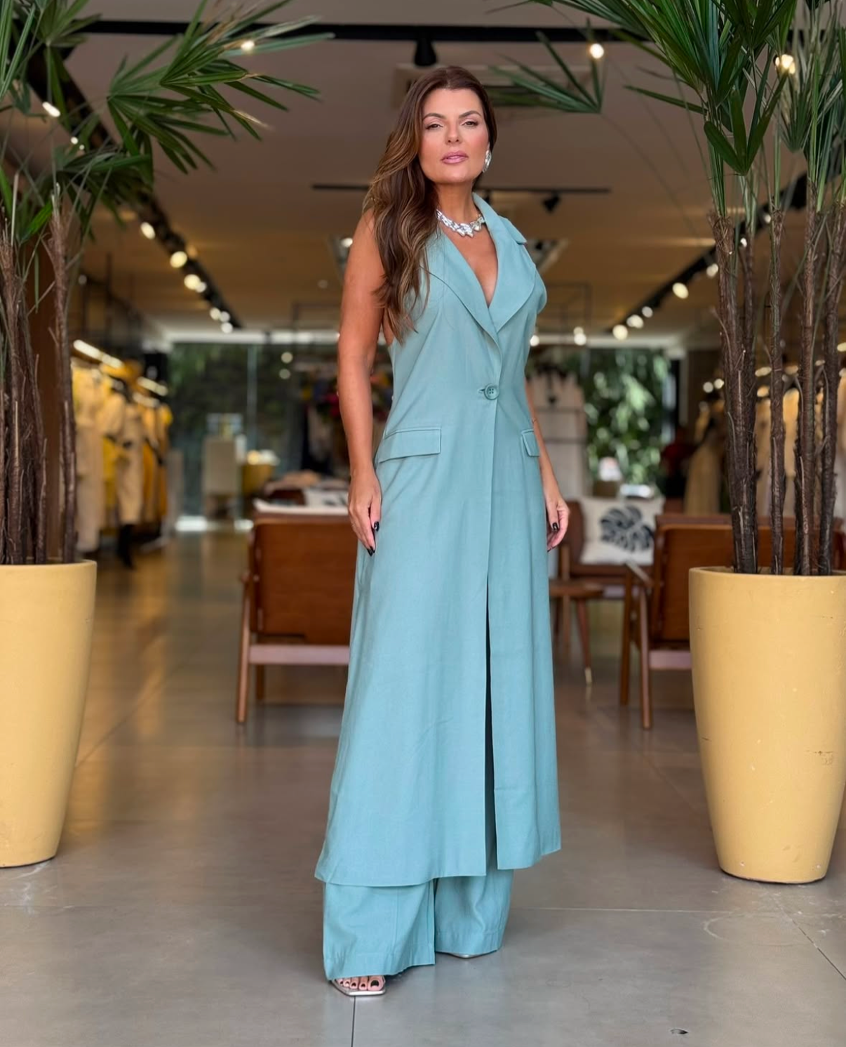 ANF Green Maxi Vest Set