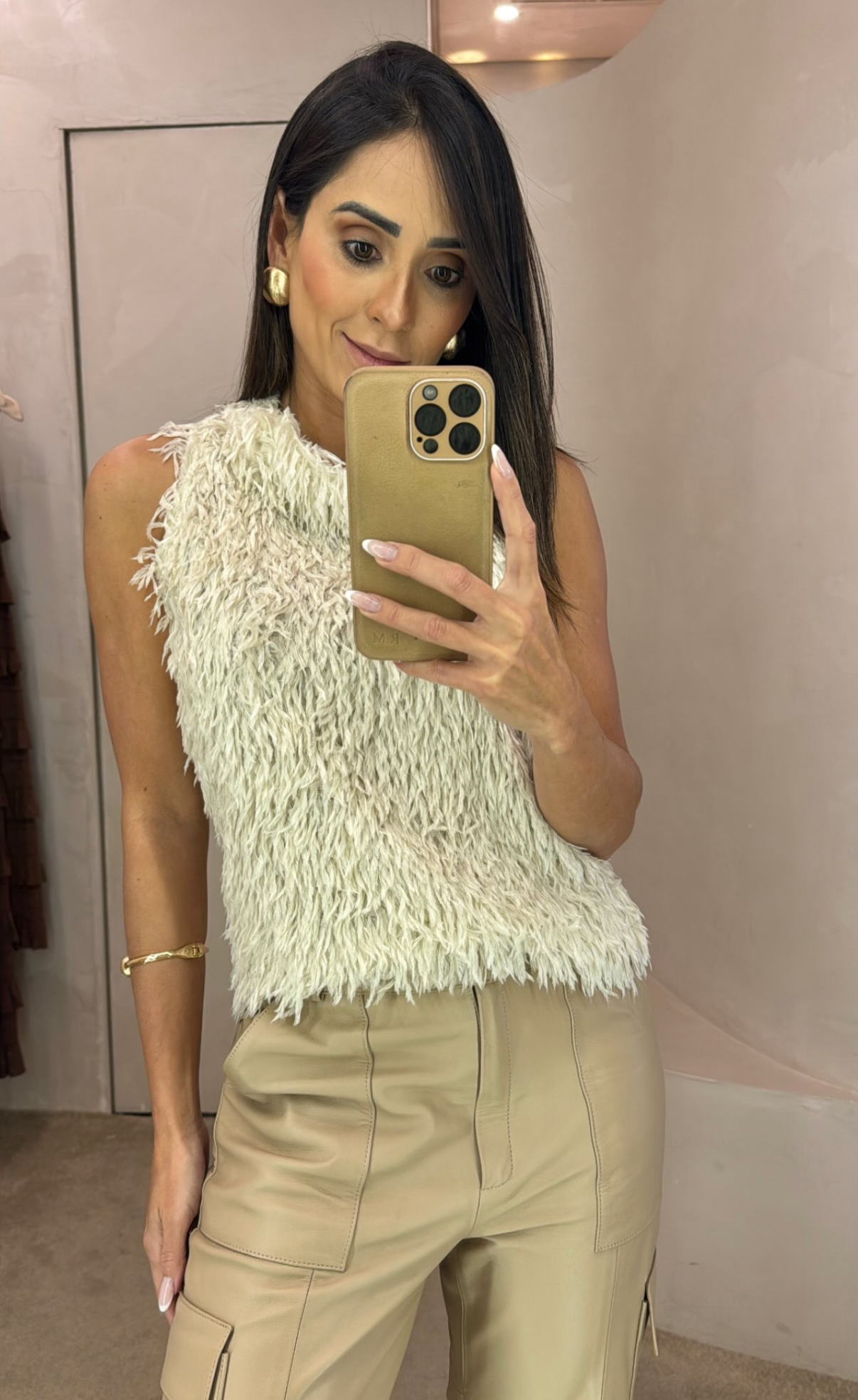 SKU Fur Blouse Sleeveless