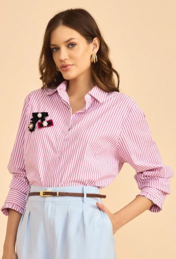 RZZ Juliana Yarn Red Striped Shirt